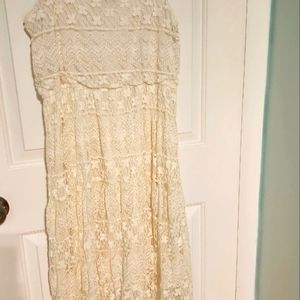 Medium-sized: Lace calf length dress.
